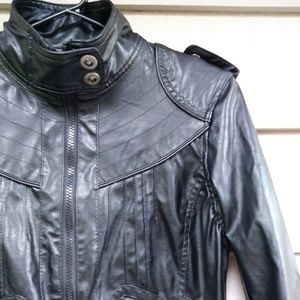 Paris Blues Jackets & Coats - Paris Blues Vegan Leather moto jacket black Paris Blues Jackets & Coats - Paris Blues Vegan Leather moto jacket black